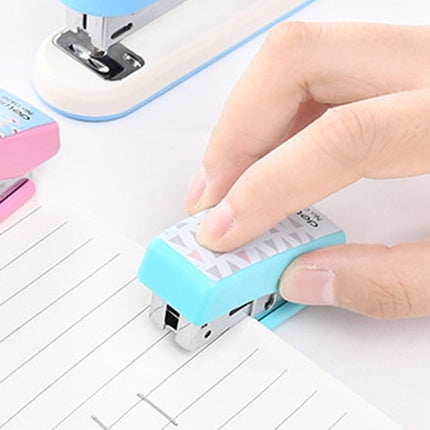 Deli Creative Stationery Geometry Stapler Colorful Fashion Stapler School Office Supplies Small, Size: 4.9*2.2cm, Random Color Delivery