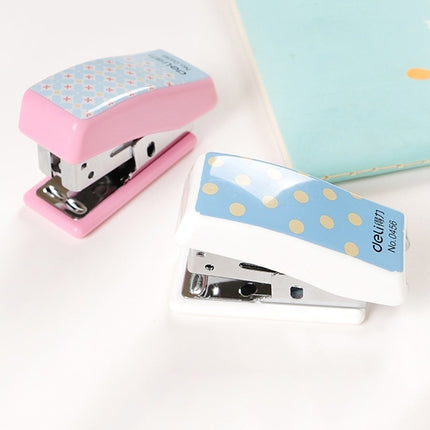 Deli Creative Stationery Geometry Stapler Colorful Fashion Stapler School Office Supplies Small, Size: 4.9*2.2cm, Random Color Delivery