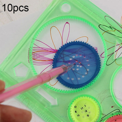10pcs Creative Million Flower Ruler Geometric Learning Rules Drawing Tools Fixed Student Painting Set Creative,Random Color Delivery, Million Flower