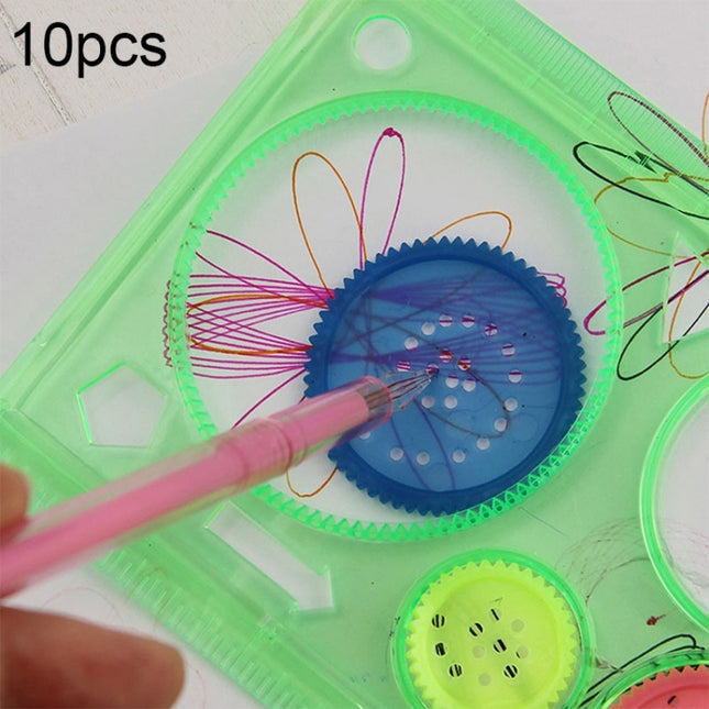 10pcs Creative Million Flower Ruler Geometric Learning Rules Drawing Tools Fixed Student Painting Set Creative,Random Color Delivery, Million Flower