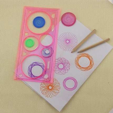 10pcs Creative Million Flower Ruler Geometric Learning Rules Drawing Tools Fixed Student Painting Set Creative,Random Color Delivery, Million Flower