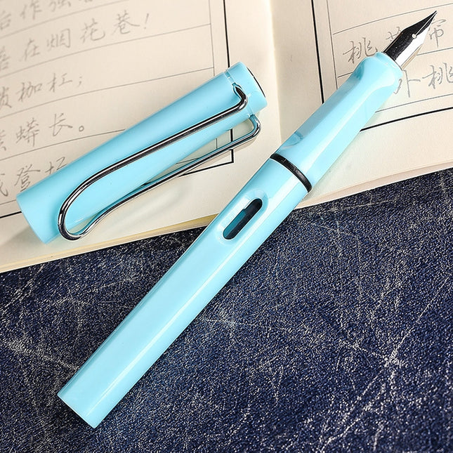 3 PCS School Office Extra Fine Titanium Alloy Nib Transparent Piston Fountain Pen(Black), Random Delivery(0.5mm/0.38mm Nib)