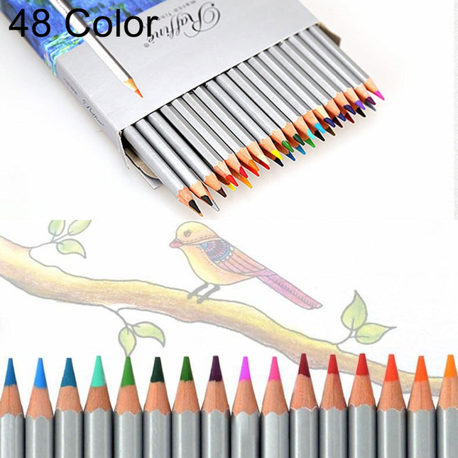Professional Art Sketch Coloring Books Drawing Vibrant Colors 48-color Wooden Colored Pencils Set, 48-color