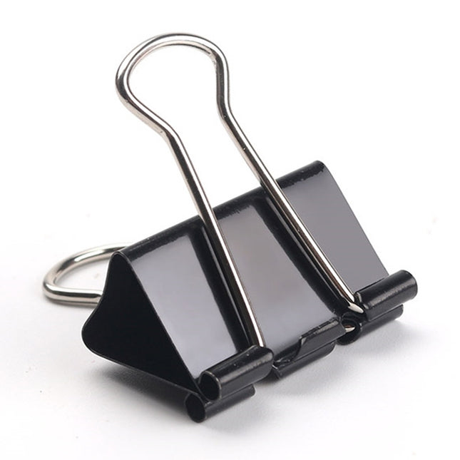 100PCS 19mm Black Metal Clip Notes Letter Paper Clip Office Bind