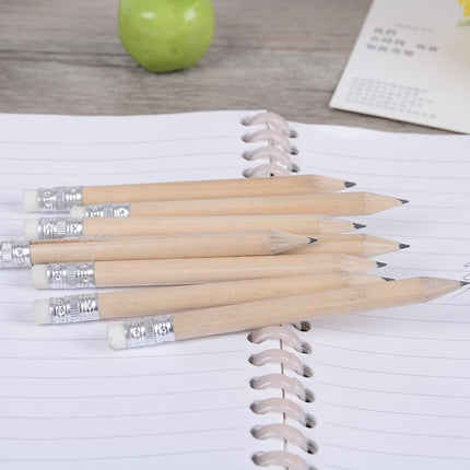 12 PCS Sharpened Pencil Round Writing Pen Wooden Student Stationery with Eraser, HB