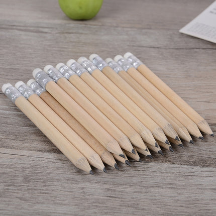 12 PCS Sharpened Pencil Round Writing Pen Wooden Student Stationery with Eraser, HB