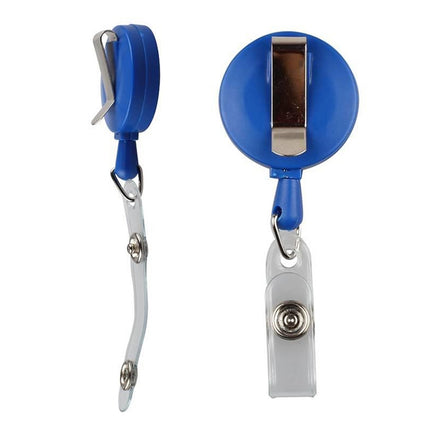 2 PCS ID Easy-to-pull Buckle Smiling Face Holder Name Tag Card Key Badge Retractable Holder