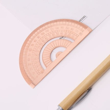 Protractor Ruler Drawing Measurement Math Tool Students Stationery Metal Angle Ruler