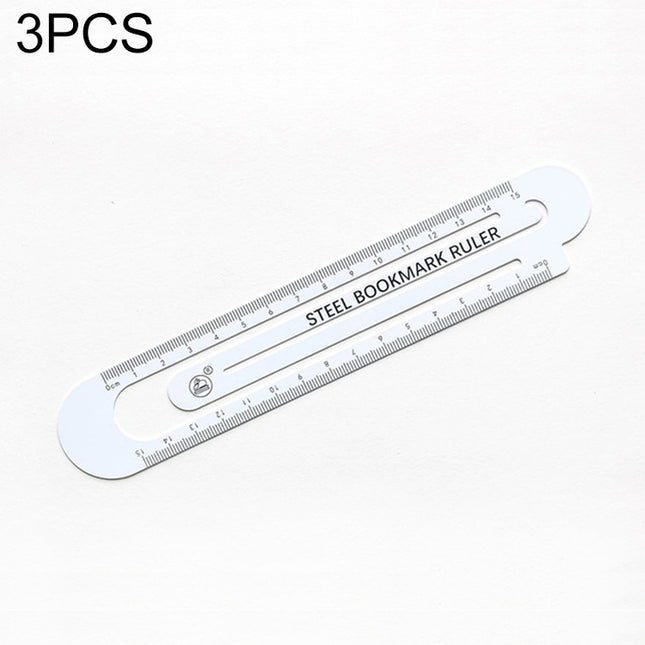 3 PCS Metal Steel Ruler Bookmark Drawing Supplies