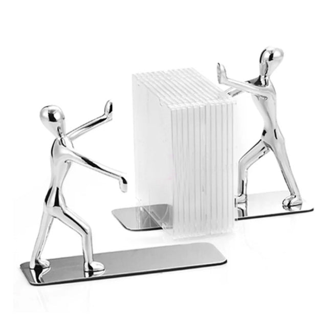 1 Pair Book Holder Humanoid Figure Non-Skid Art Desk Organizer Bookshelf Office Study Decoration