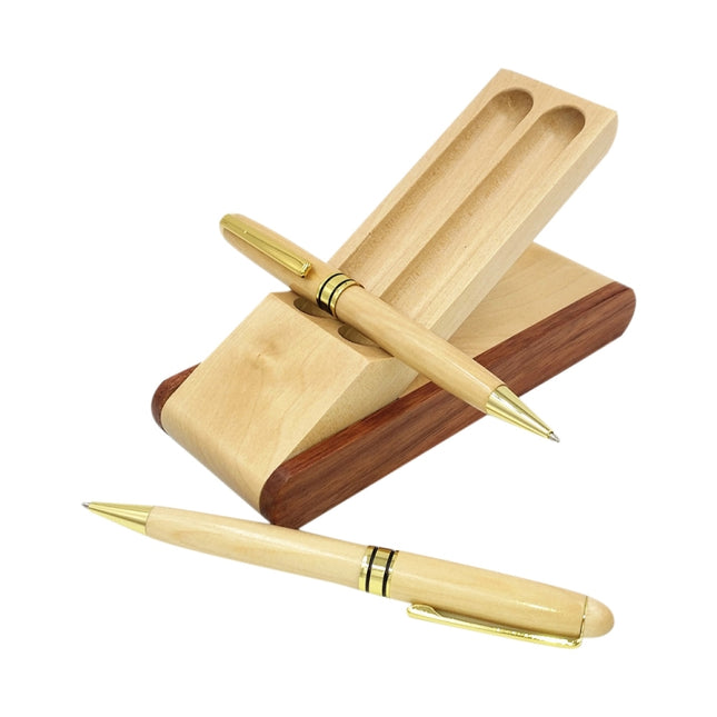 Creative Maple Pen Set with Wooden Pen Box Student Stationery Office Gifts