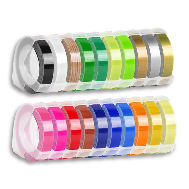 CIDY 9mm 3D Embossed Manual Label Tape, Suitable Label Machine DYMO1610 / Motex1540 Sticker Printer