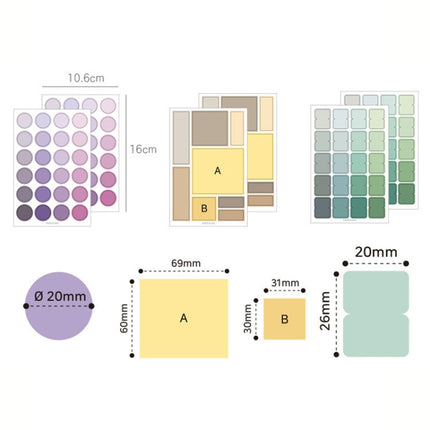 10 Sets YZCSBQ Multifunctional Color Label Sticker Index Sticky Note