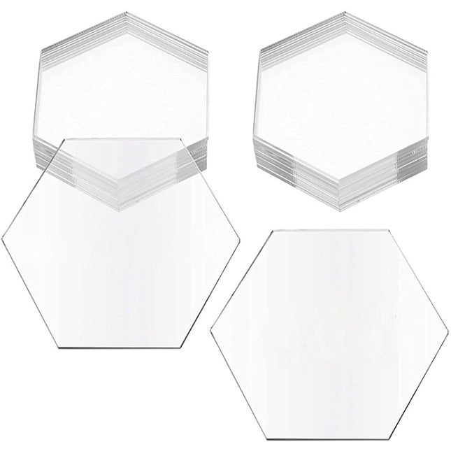 10 PCS Clear Hexagon Acrylic Seat Card Guest Business Card Logo Decoration DIY Board