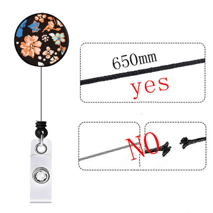 Floral Adjustable Retractable Card Holder Name Badge Work Bank Credit Card Sleeve