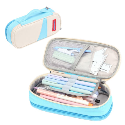 Deer Forest BL-A003 Macaron Large-capacity Double-layer Canvas Pencil Case Stationery Box