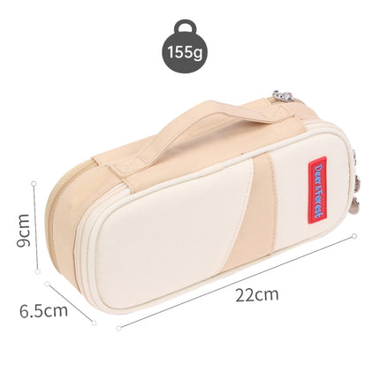Deer Forest BL-A003 Macaron Large-capacity Double-layer Canvas Pencil Case Stationery Box