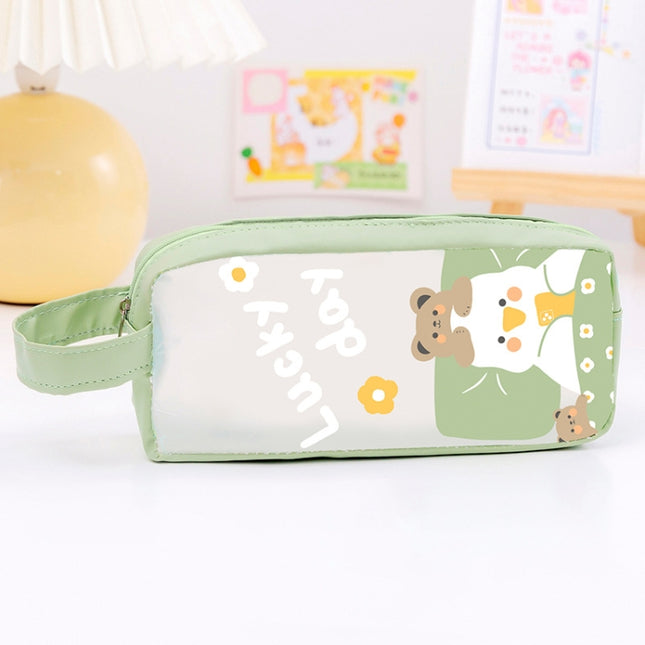 PVC Cute Cartoon Large Capacity Student Stationery Bag