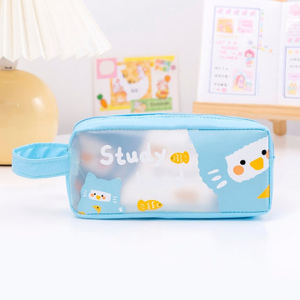 PVC Cute Cartoon Large Capacity Student Stationery Bag