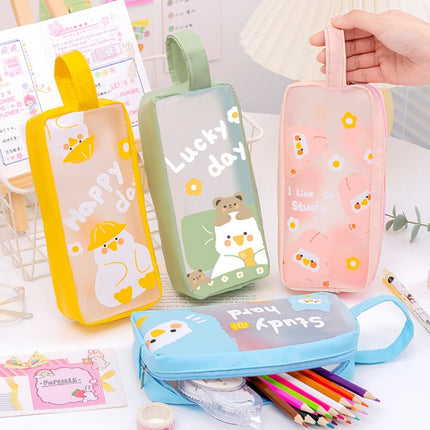 PVC Cute Cartoon Large Capacity Student Stationery Bag