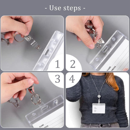 QD-2451 Multifunctional Metal Bead Chain Retractable Pulling Buckle ID Card Holder