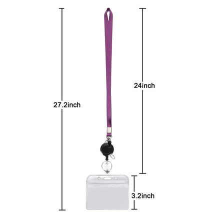 3 PCS TZ-003 Transparent PVC Horizontal ID Card Holder Badge