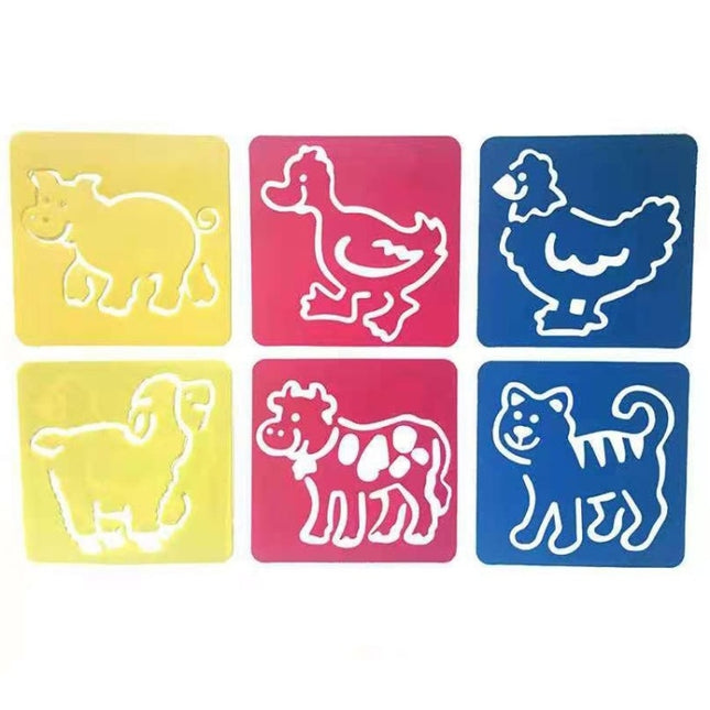 Children DIY Drawing Stencil Colorful Hollow Copy Board