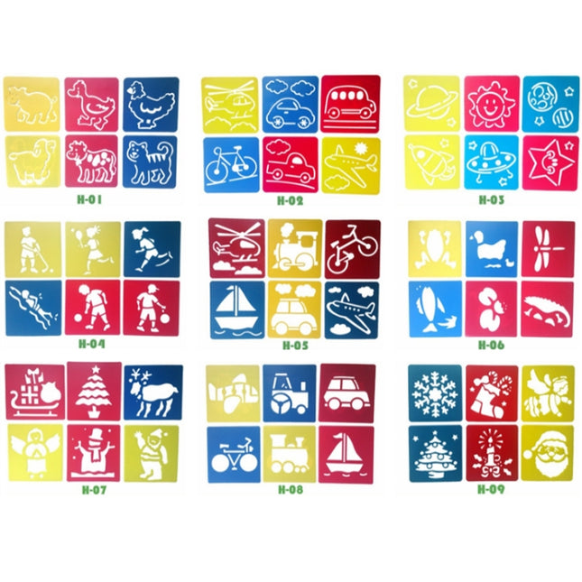 Children DIY Drawing Stencil Colorful Hollow Copy Board