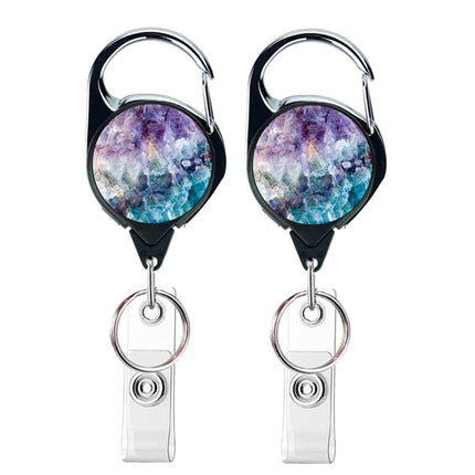 2pcs  65cm Retractable Pull Badge Reel Vintage Compass Map Name Tag Card Badge Holder