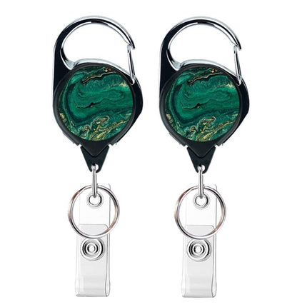 2pcs  65cm Retractable Pull Badge Reel Vintage Compass Map Name Tag Card Badge Holder