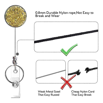 2pcs  Diamond Glitter Sequins Retractable Pull Badge Reel Name Tag Card Badge Holder