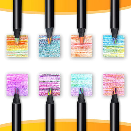 8 In 1 Rainbow Pencils Set Wooden Colored Pencil for Kids Adults Art Drawing