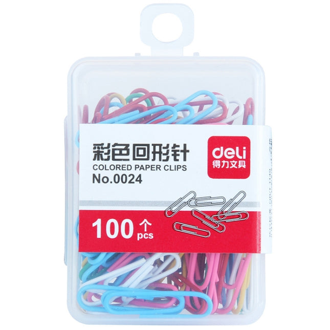 Deli 0024 100 pcs/box 2.8cm File Classification and Storage Color Paper Clips