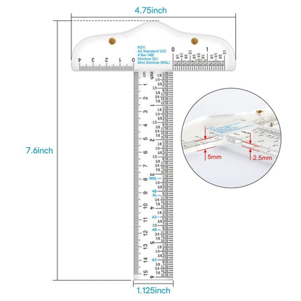 Plastic T-Square Ruler Learning Stationery Ruler