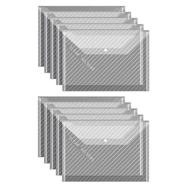 10pcs A4 Waterproof Transparent Thickened Folder Archive Bag