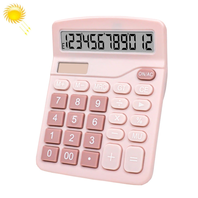 12-Digit Large Screen Solar Dual Power Calculator Student Exam Accounting Office Supplies