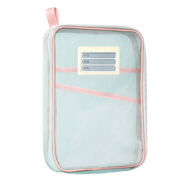 A4 Clear File Bag Student Books Stationery Storage Bag Thickened Mesh Zipper Pouch