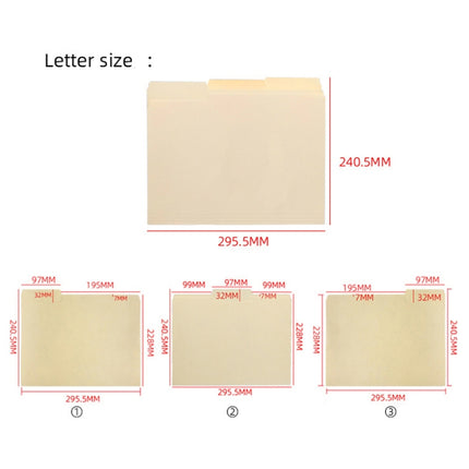 100sheets /Box Letter Size File Folder 1/3-Cut Tab Manila Folders