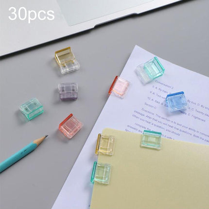 30pcs Anti-Roll Retainer Push-Pull Clip A4 Paper Loose-leaf Clip