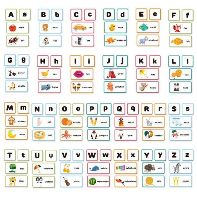 Children Early Education Letter Cards Phonics Word Cards Word Flash Cards Teaching Aids