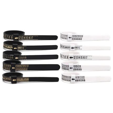 10pcs Portable Ring Measuring Belt Finger Circumference Soft Ruler