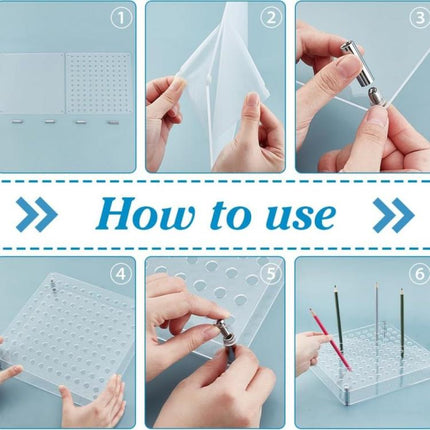 120-Hole Acrylic Paint Brush Holder And Pencil Storage