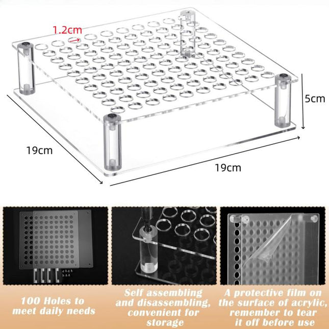 100-Hole Acrylic Paint Brush Holder and Pen Storage Stand