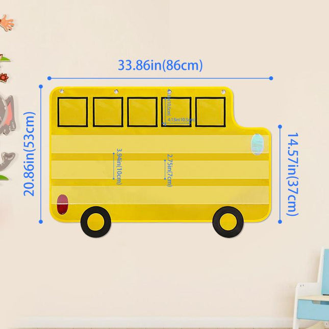 School Classroom Decorative Bus Phonics Hanging Bag