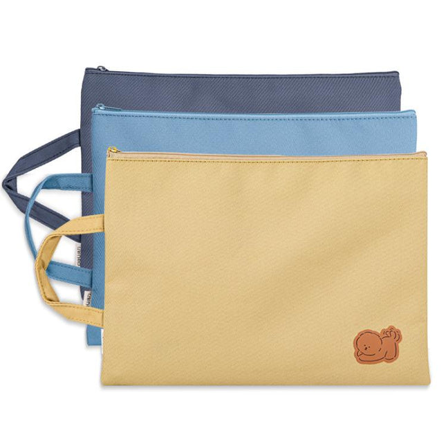 Deli 73150 Handheld Zipper File Archive Bag A4 Briefcase Organ Bag Office Canvas Storage Bag