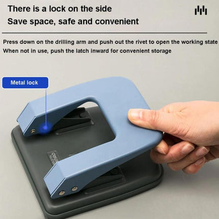 Deli 0104 Two Holes Punch With Ruler Lever Positioning 6mm Punch For 35 Pages