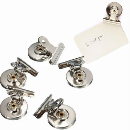 20 PCS Stainless Steel Round Head Clip Paper Clip Office Folder Refrigerator Wall Memo Clip