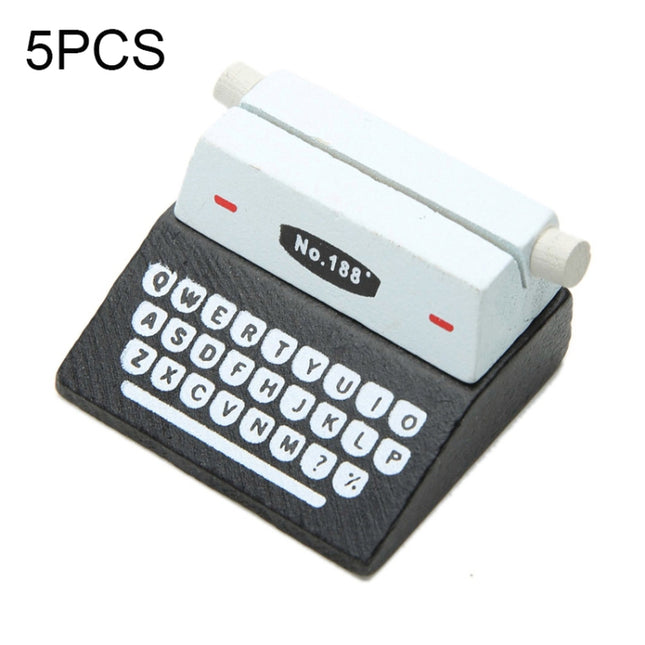 5 PCS Creative Coffee Vintage Wooden Typewriter Photo Card Desk Messege Memo Holder Stand Card Holder